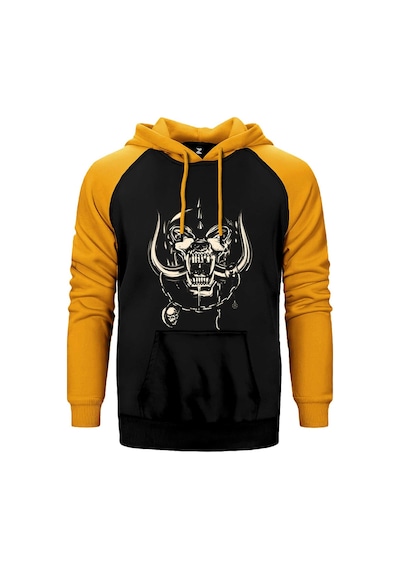 Motörhead Logo Sarı Renk Reglan Kol Kapşonlu Sweatshirt Sarı