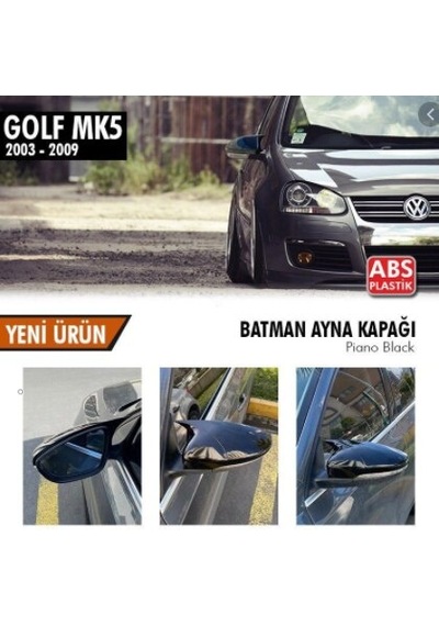 Otoçizgi Vw Golf 5 2003-2009 Batman Yarasa Ayna Kapağı Piano Black Abs Pla Otoçizgi