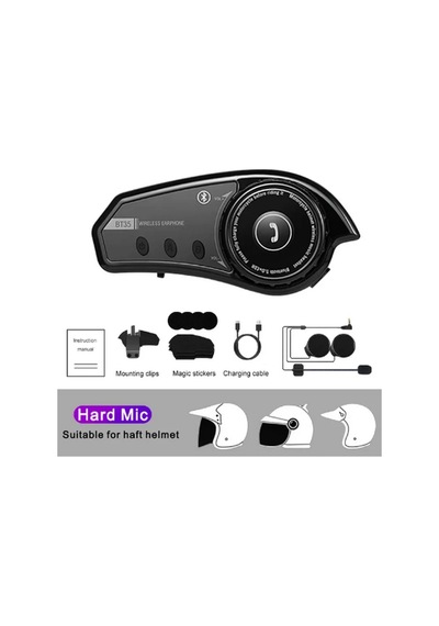 Just Cheap Store Bt35 Kask Kulaklık Bluetooth 5.0 Motosiklet Interkom Su Geçirmez Kablosuz Kulaklık