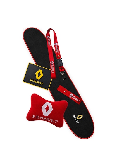 Renault 12 Toros Oto Aksesuar Seti Torpido Koruma Halısı Boyun Yastığı Kaydırmaz Ped Ayna Askısı ve Tampon Çeki İpi