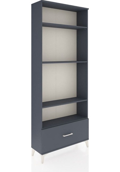 Arges Dolap 4 Raflı Tek Çekmeceli 88x30x221 Antrasit-antrasit Antrasit