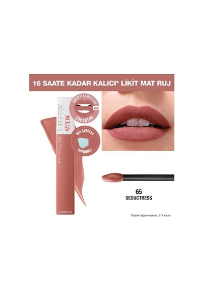 Maybelline New York Super Stay Matte Ink Likit Ruj 65 Seductress