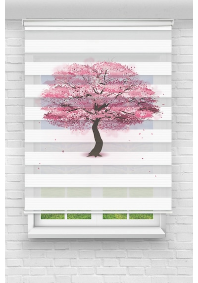 Perdeoutlet38 Baskılı Renkli Pembe Ağaç Dijital Baskılı Zebra Perde-cocuk Odası-stor Perde Model:pz-799 Çok Renkli