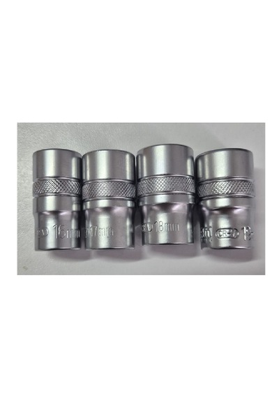Arm 1/2 6 Köşe Kısa Lokma 16mm 17mm 18mm 19mm 4 Adet