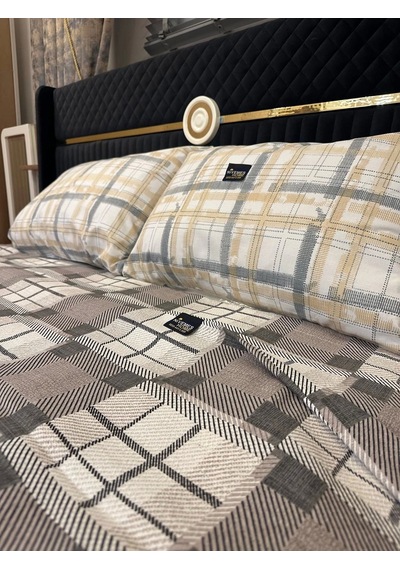 Nivemeshome Kahve Desenli 160x230 Tek Pike Örtüsü Tek Kişilik Kahve
