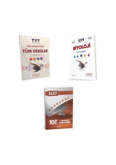 2027 2027 Limit Tyt Tüm Dersler + Biyoloji Soru + Anla Kazan Paragraf Deneme 3'lü Set