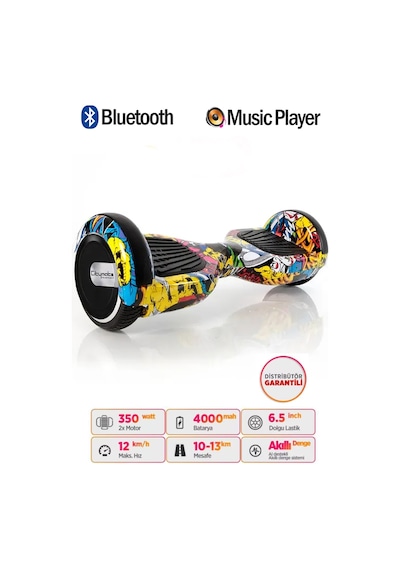 Elektrikli Kaykay Scooter Akıllı Denge Hoverboard + Hoverkart + Çanta Full Ledli Extrem Paket D01
