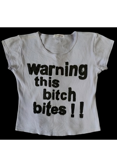 Startmore Warning Baby Tee Crop T-shirt Y2k Pinterest Crop Dar Beyaz