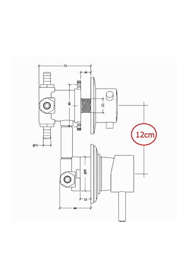 Ayrıntıshop 5 Yollu Kompakt Duşakabin Bataryası 12 Cm Krom