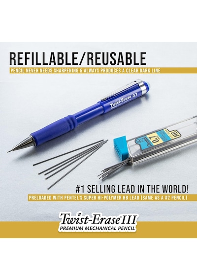 Pentel Twist-erase Iii Kurşun Ve Silgi Yedekleri Ile Mekanik Kurş Diğer
