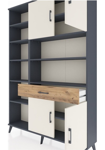 Arges Dolap 10 Raflı Tek Çekmeceli 4 Kapaklı 132x30x195 Antrasit-aytaşı/çam Aytası/atlas Çam Arges Dolap 10 Raflı Tek Çekmeceli 4 Kapaklı 132x30x195 Antrasit-aytaşı/çam Aytası/atlas Çam