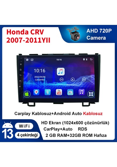 Honda 2007-2012 Crv Android Kablosuz Carplay Multimedya 2gb Ram