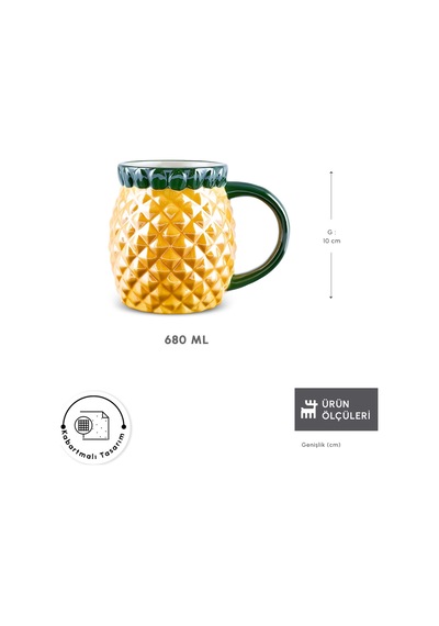 Karaca Pineapple 680 Ml Mug Sarı
