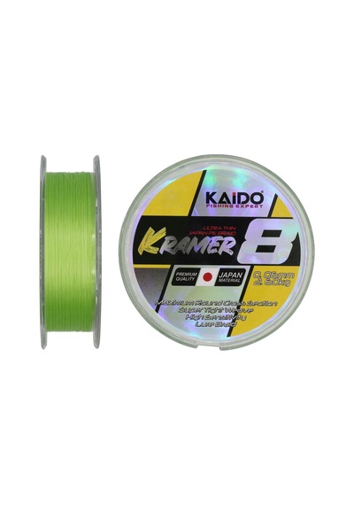 Kaido Kramer Japan 8x Braid 250 Mt Lime Green 0,08 MM