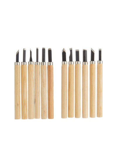 Brüder Mannesmann Oyma Bıçağı Seti, 12 Parça, M 690-12, Bej