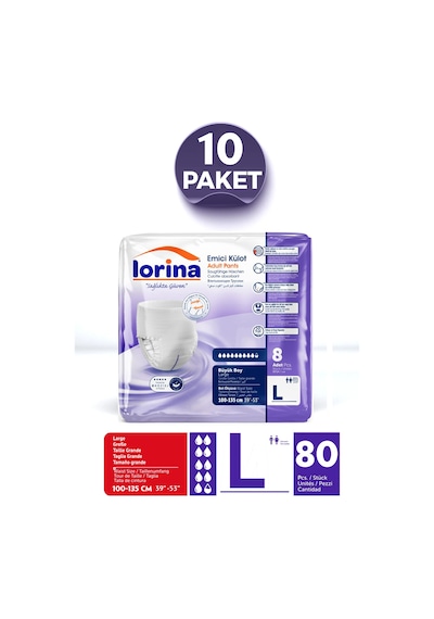 Emici Külot Large 8'li 80 Adet L