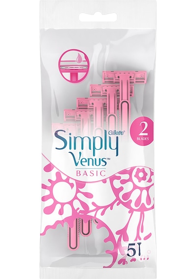 Gillette Simply Venus 2 Basic Kadın Tıraş Bıçağı 5'li