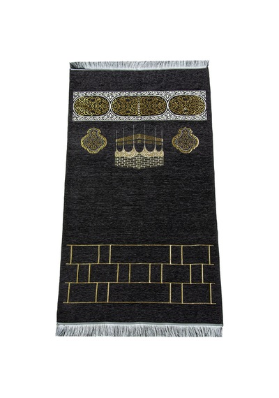 Kabe Motifli Şönil Seccade - Siyah