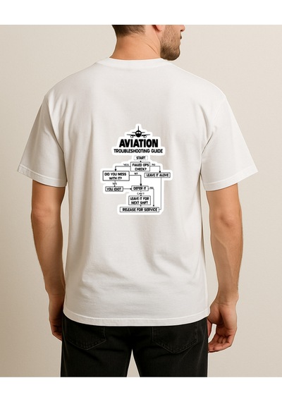 Pilot İs Progress Baskılı Tasarımlı T-shirt Beyaz