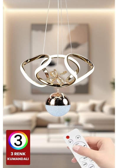 Lzy Avize Store Kumandalı Led Avize 3 Renk Küçük Dron Toplu Gold Salon,mutfak,yatak Odası,koridor