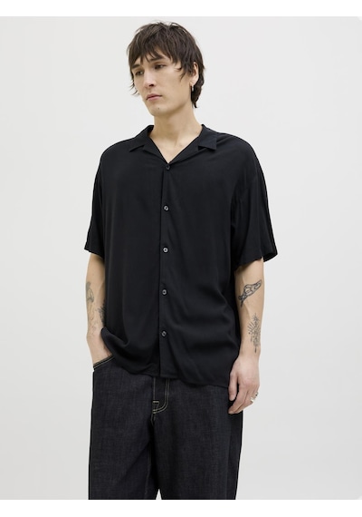 Jack & Jones Erkek Kısa Kollu Gömlek - Jeff - 12268443 Black Siyah