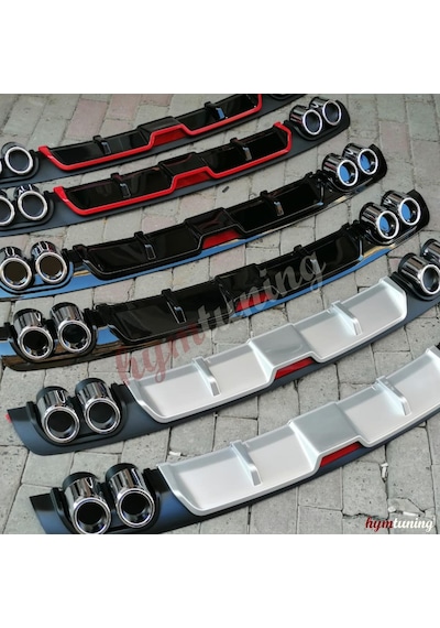 Megane 2 Difüzör Ortası Gri 4 Egzoz Görünümlü Difüzör Arka Ek