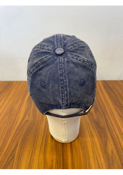 Hamze Vintage Yıkamalı Eskitme Model İthal Nakışlı Unisex Cap Şapka Lacivert