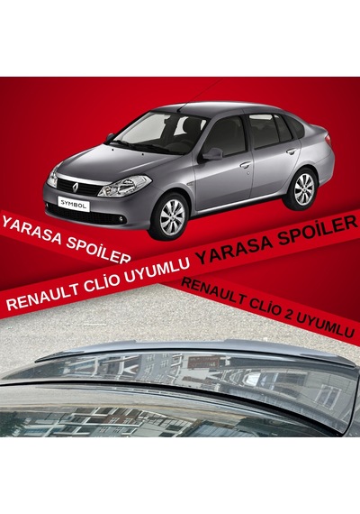 Renault Clio Symbol 2008 - 2012 Talia Bagaj Üstü Yarasa Spoiler Piano Black