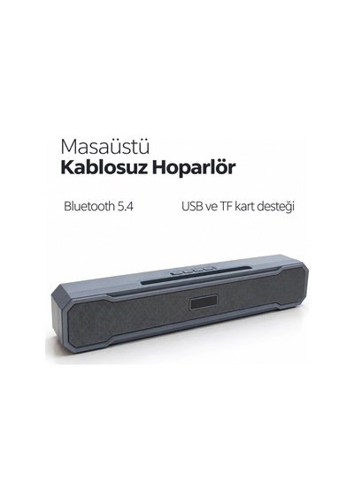 Metal Izgara Ön Yüzeyli Uzun Gövdeli Usb Destekli Kablosuz Masaüstü Hoparlör Najmaddin