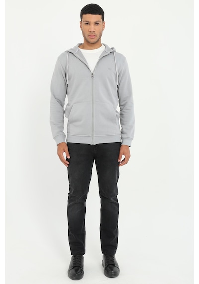 Dufy Erkek Regular Fit Kapüşonlu Gri Sweatshirt-19455