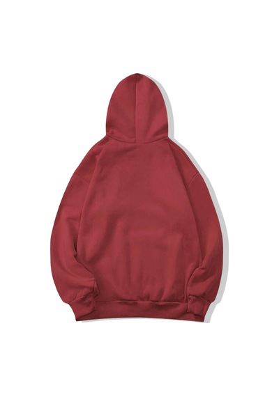 Brz Collection Unisex Oversize Basic Hoodie Kiremit Kırmızı Kiremit