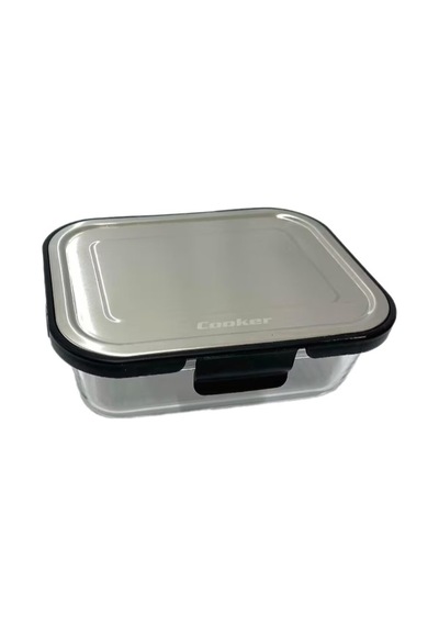 Akıllıelma- Ckr3487 Cam Saklama Kabı 640ml Siyah Siyah