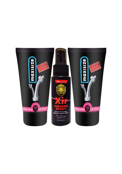 Maxisize Cream Erkeğe Özel 50 Ml 2 Adet Sertpenis Krem + Xir 60 Ml Erkeğe Özel Karışım Süre Sprey