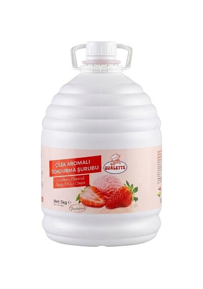 Ovalette Çilek Aromalı Dondurma Şurubu - 5 Kg