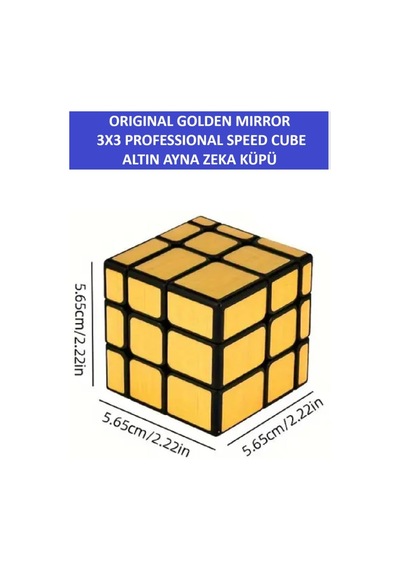 Zetconcept 3x3 Altın Rengi Aynalı Zeka Küpü, Profesyonel Hız Küpü, 3x3 Golden Mırror Ayna Küp -zeka Küpü - Pro