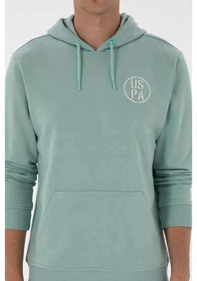 U.S. Polo Assn. Erkek Regular Fit Kapüşonlu Mint Sweatshirt 50313718-VR090