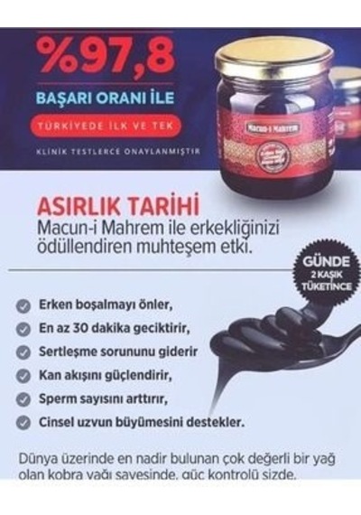 Macun-ı Mahrem Erkeklere Özel Doğal Karışım 240 Gr X 2 Adet