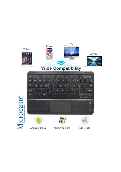Samsung Uyumlu Tab S7 FE T733 12.4 Bluetooth Touchpad Klavye Kılıf BKK2
