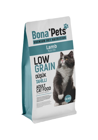 Bona Pets Premium Düşük Tahıllı Kuzulu Kedi Maması 10 KG