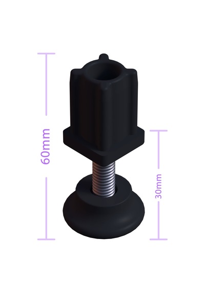 Cateksss 20x20 Mm Plastik Rotil Ayak - Profil Ayağı Tezgah Ayarlı Ayak Siyah - 36 Lı Paket