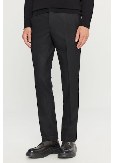 Altınyıldız Classıcs Erkek Sıyah Slim Fit Dar Kesim Gizli Lasiktli Yan Cepli Esnek Klasik Pantolon Siyah