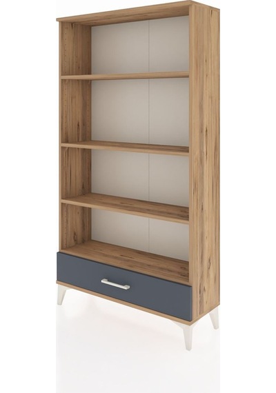 Arges Dolap 4 Raflı Tek Çekmeceli 88x30x163 Çam-antrasit Atlas Çam