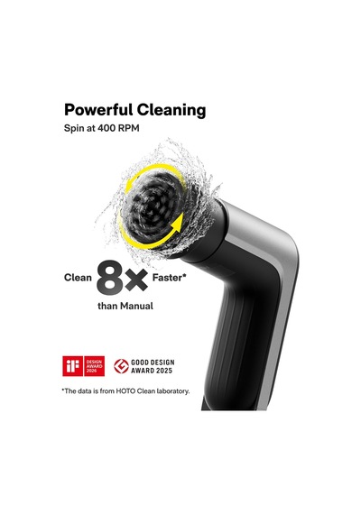 Grip Akülü Elektrikli Spin Scrubber, Ipx7 Su Geçirmez, Hafif 0,3 Kg Ve 6 Fırça Başlığı, Banyo, Mutfak, Fayans,