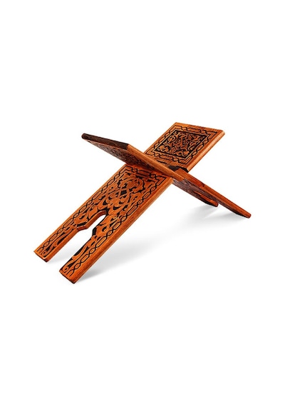 Selçuklu Ahşap Yakma Desenli Rahle 55X18.5 Cm