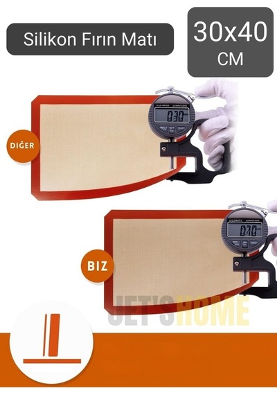 Silikon Mat Silpat Pişirici Mat Fırın Matı 40 30 Cm Kahverengi