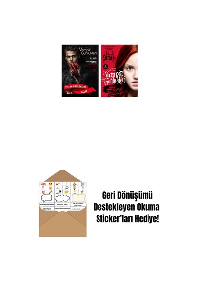 Vampir Günlükleri - Stefan Günlükleri Vol. 3 Açlık + Vampir Günlükleri - Vol. 3 Kaderin Yükselişi + Okuma Sticker'ları