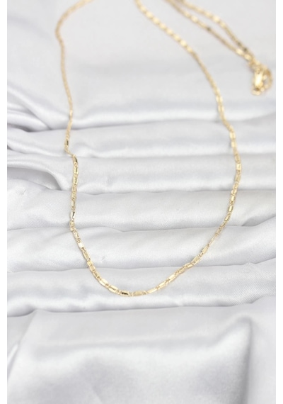 Mey İthalat Cm 14k Gold Renk Lazerli Zincir Model 60 Cm Kadın Kolye Çok renkli