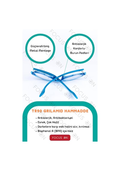 Focus On KS006-C8-EKRAN Mavi 1-3 Yaş Mavi Işık Filtreli Çocuk Ekran Gözlüğü