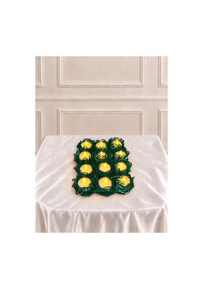 Yeşil Ledli Kına El Mumu ,nedime Mumu , Düğün, Sünnet,bride,led Işıklı ,tealight Mum Pilli 12adet Yeşil - 921419646