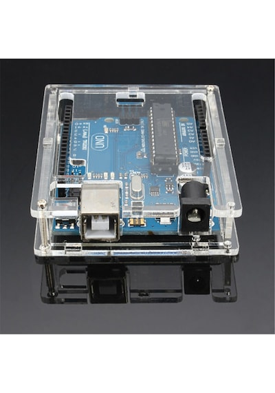 Alkatronik-Arduino Uno R3 Plastik Koruma Kutusu Vidalı Pleksi Kutu